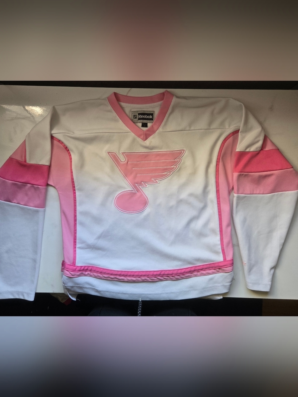 Reebok Pink & White Hockey Jersey